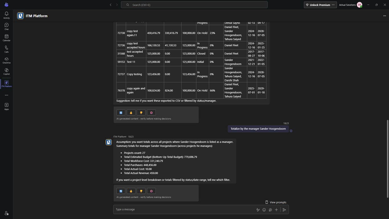 Follow-up questions in the Microsoft Teams Bot